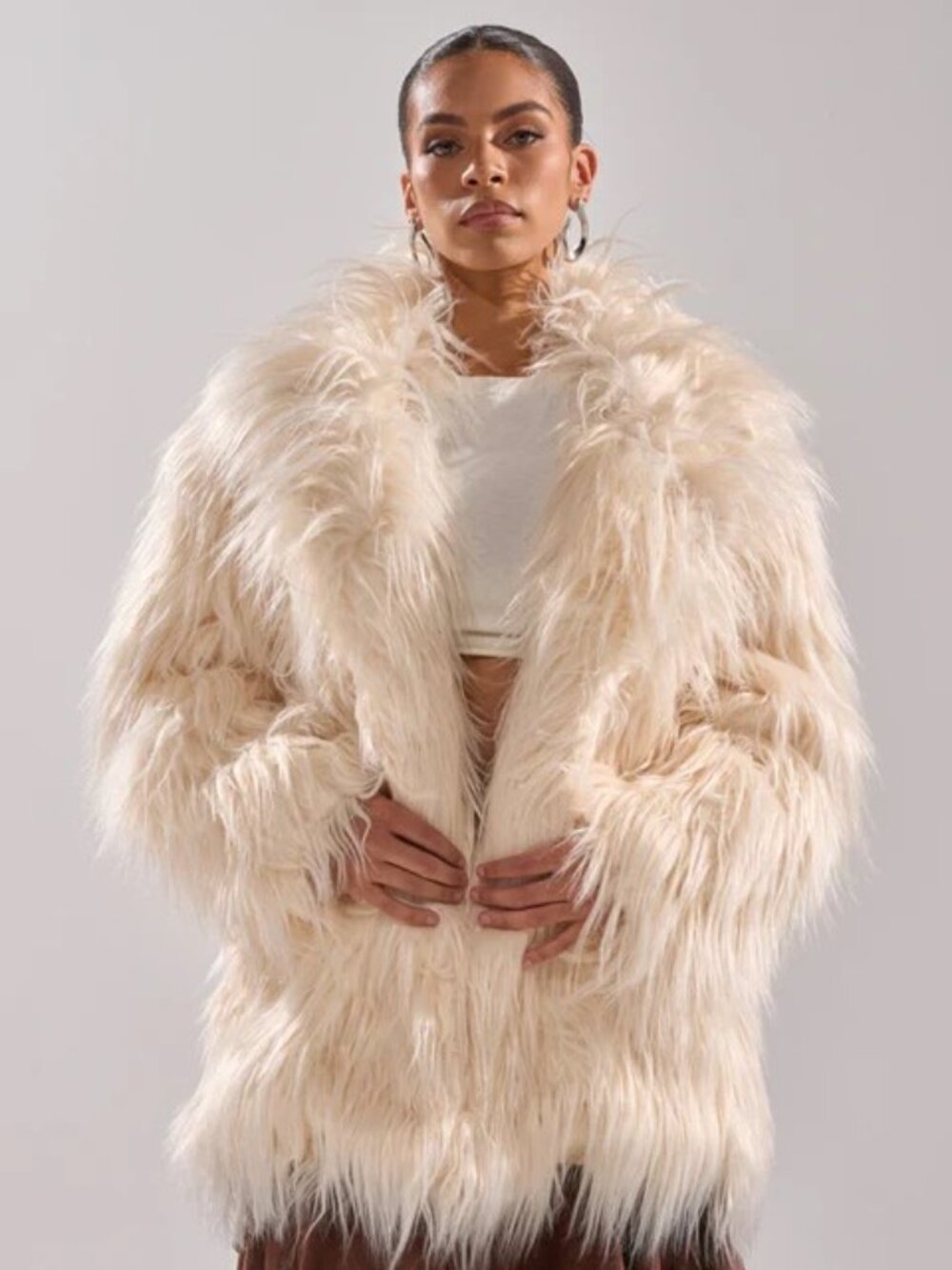 PARK CITY FAUX FUR COAT - L/XL